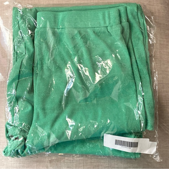 Peach Netta Shimmer High Waist Wide Leg Pants Women’s Size Medium- Green - Picture 9 of 10